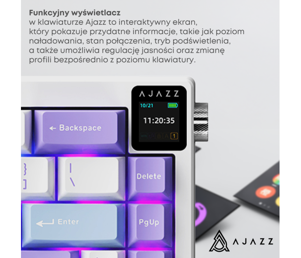 Ajazz AK650 Dream Weaver Switch Purple White Blue RGB z ekanem - 1536354 - zdjęcie 9